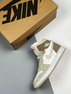 Air Jordan 1 Zoom CMFT White/Grey Heather-Olive Aura-Khaki For Sale -Cheap Jordan Shop Ai Jordan 1 Zoom CMFT White Grey Heather Olive Aura Khaki For Sale 2