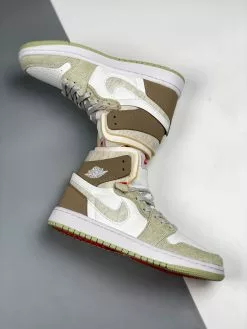 Air Jordan 1 Zoom CMFT White/Grey Heather-Olive Aura-Khaki For Sale -Cheap Jordan Shop Ai Jordan 1 Zoom CMFT White Grey Heather Olive Aura Khaki For Sale 3