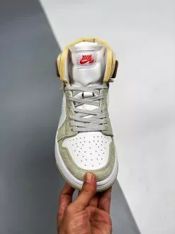 Air Jordan 1 Zoom CMFT White/Grey Heather-Olive Aura-Khaki For Sale -Cheap Jordan Shop Ai Jordan 1 Zoom CMFT White Grey Heather Olive Aura Khaki For Sale 5