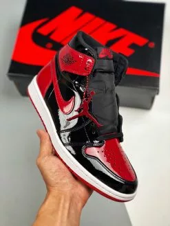 Air Jordan 1 High OG “Bred Patent” Black/White-Varsity Red For Sale