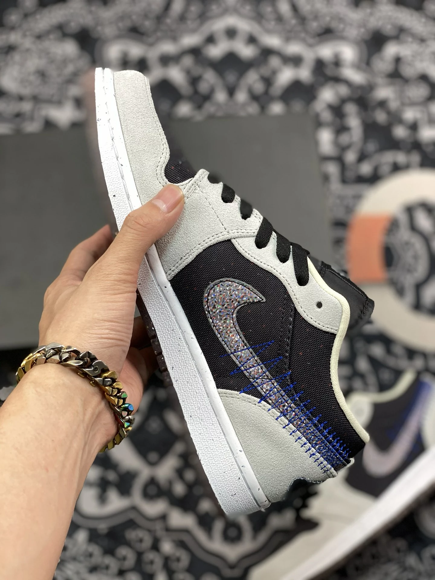 Air Jordan 1 Low ‘Crater 2021’ Grey Black For Sale 6 Air Jordan 1 Low ‘Crater 2021’ Grey Black For Sale - Image 4