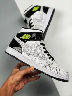 Air Jordan 1 Mid “DIY” White/Black-Volt For Sale -Cheap Jordan Shop Air Jordan 1 Mid DIY White Black Volt For Sale 2 1