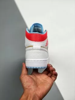Air Jordan 1 Mid SE Sesame/White/Flash Crimson/Psychic Blue For Sale -Cheap Jordan Shop Air Jordan 1 Mid SE Sesame White Flash Crimson Psychic Blue 7