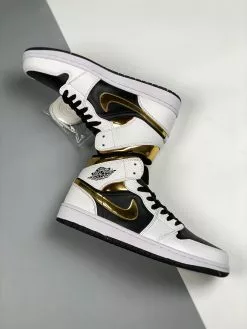 Air Jordan 1 Mid White/Black-Metallic Gold For Sale 13 Air Jordan 1 Mid White/Black-Metallic Gold For Sale -Cheap Jordan Shop Air Jordan 1 Mid White Black Metallic Gold 3
