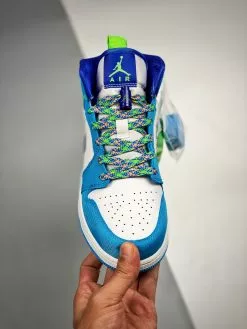 Air Jordan 1 Mid White Blue Neon Green DA8010-400 For Sale -Cheap Jordan Shop Air Jordan 1 Mid White Blue Neon Green DA8010 400 For Sale 5 2