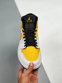 Air Jordan 1 Mid White/University Gold-Black 554724-170 For Sale -Cheap Jordan Shop Air Jordan 1 Mid White University Gold Black 554724 170 For Sale 5