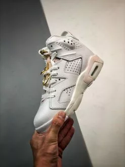Air Jordan 6 “Gold Hoops” White/Sail/Metallic Gold/Barely Rose For Sale -Cheap Jordan Shop Air Jordan 6 Gold Hoops White Sail Metallic Gold Barely Rose 4