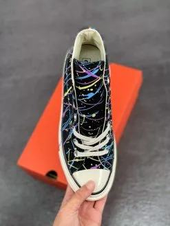 Converse Chuck 70 Hi Paint-Splattered Black For Sale -Cheap Jordan Shop Converse Chuck 70 Hi Paint Splattered Black For Sale 2