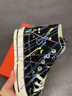 Converse Chuck 70 Hi Paint-Splattered Black For Sale -Cheap Jordan Shop Converse Chuck 70 Hi Paint Splattered Black For Sale 5