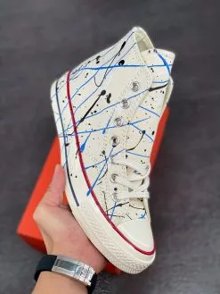 Converse Chuck 70 Hi Paint-Splattered Egret For Sale