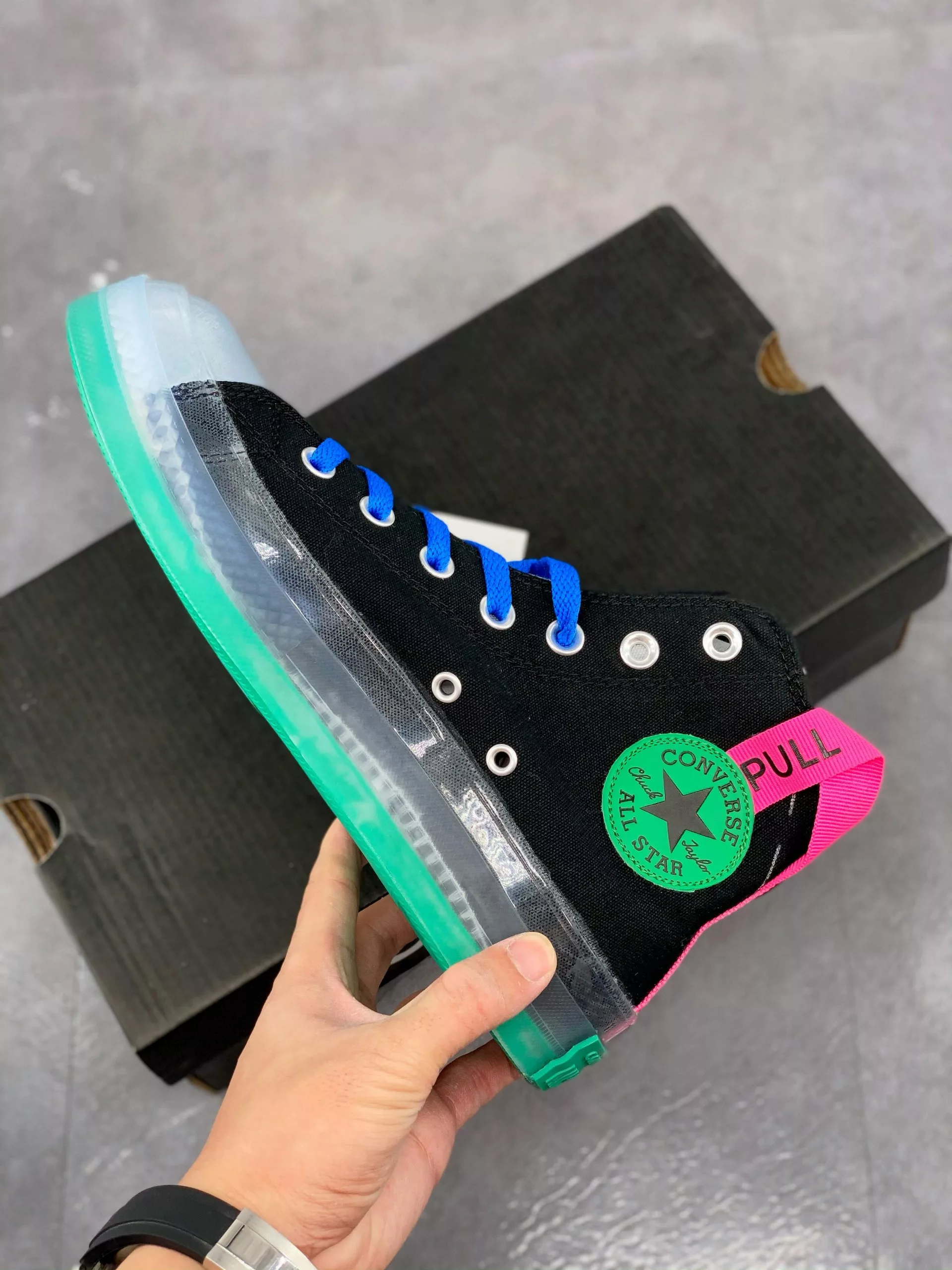 Converse Digital Terrain Chuck Taylor All Star CX High Top Black/Green/Pink For Sale 5 Converse Digital Terrain Chuck Taylor All Star CX High Top Black/Green/Pink For Sale - Image 3