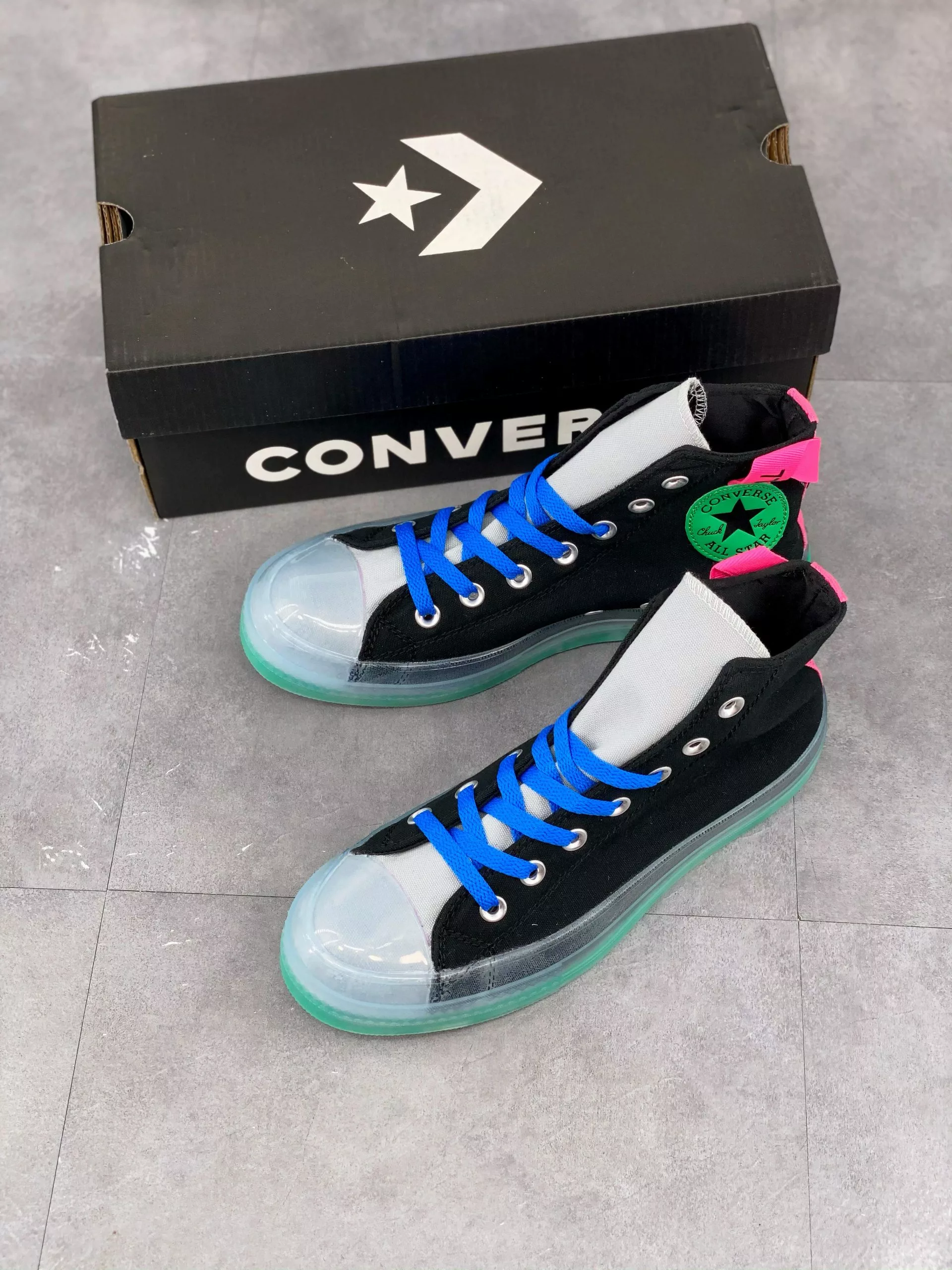 Converse Digital Terrain Chuck Taylor All Star CX High Top Black/Green/Pink For Sale 10 Converse Digital Terrain Chuck Taylor All Star CX High Top Black/Green/Pink For Sale - Image 8