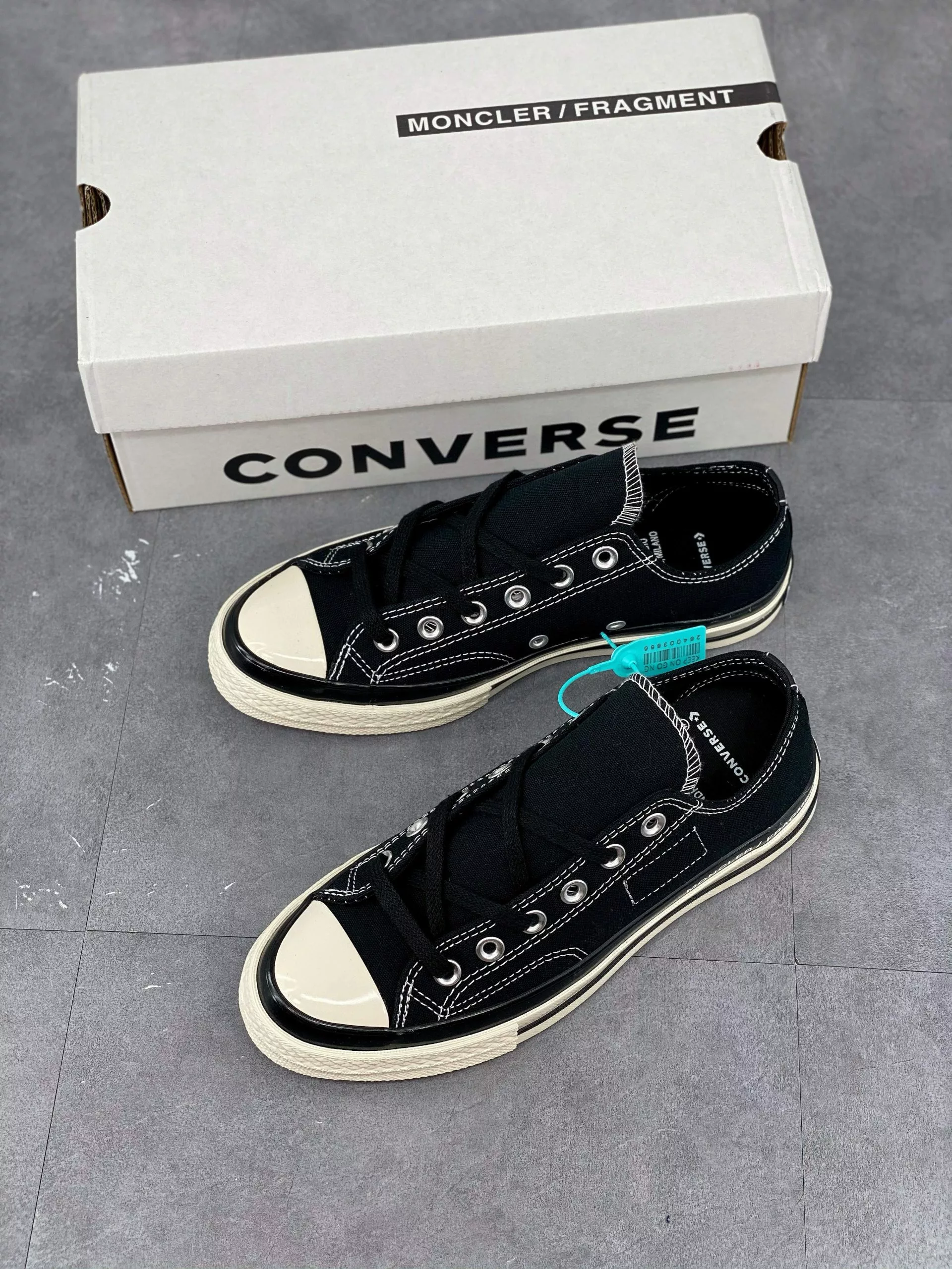 Fragment Design X Moncler X Converse Chuck 70 Black For Sale 9 Fragment Design X Moncler X Converse Chuck 70 Black For Sale - Image 7