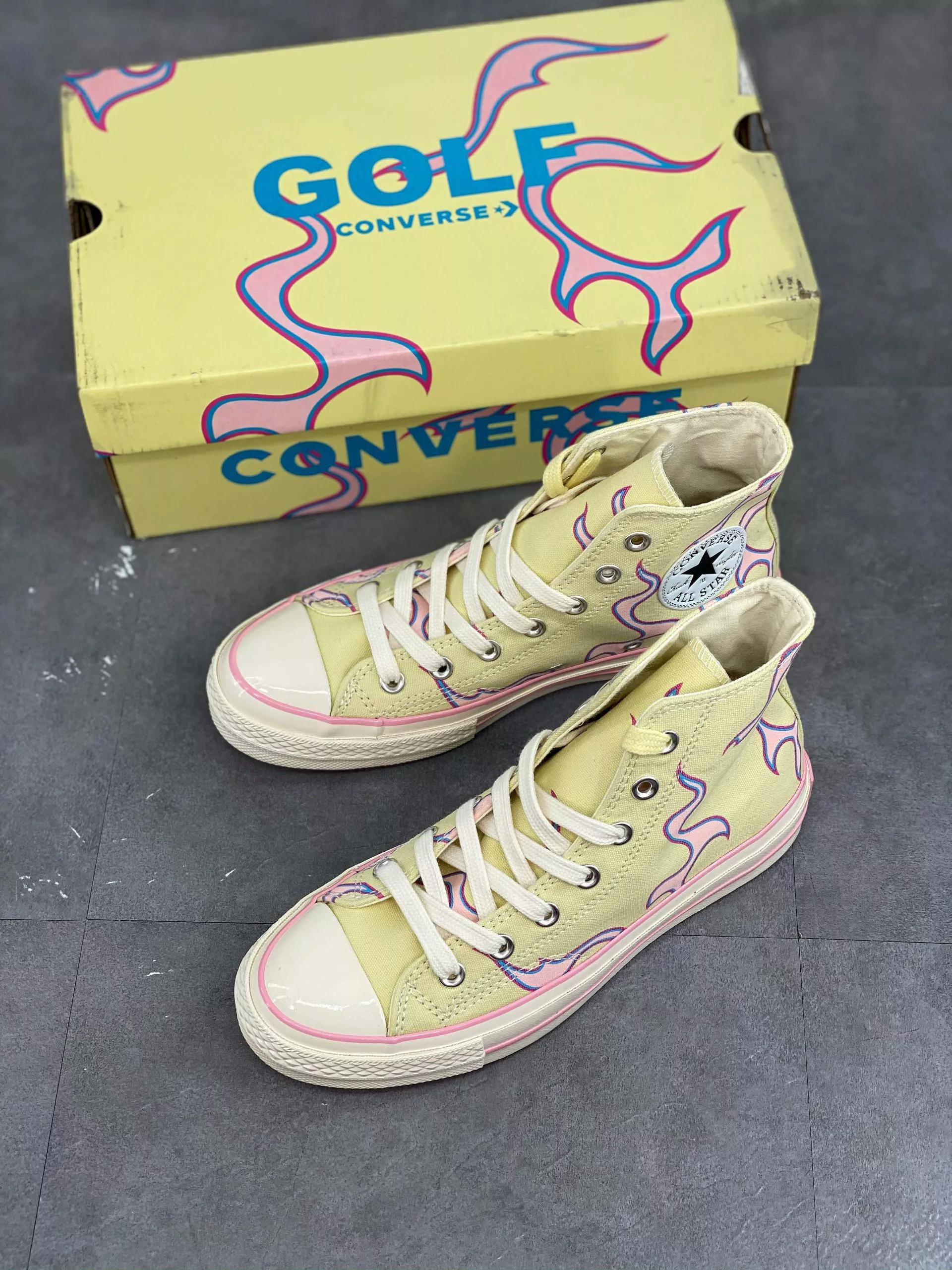 Golf Le Fleur X Converse Chuck 70 Yellow Flame 172398C For Sale 6 Golf Le Fleur X Converse Chuck 70 Yellow Flame 172398C For Sale - Image 4