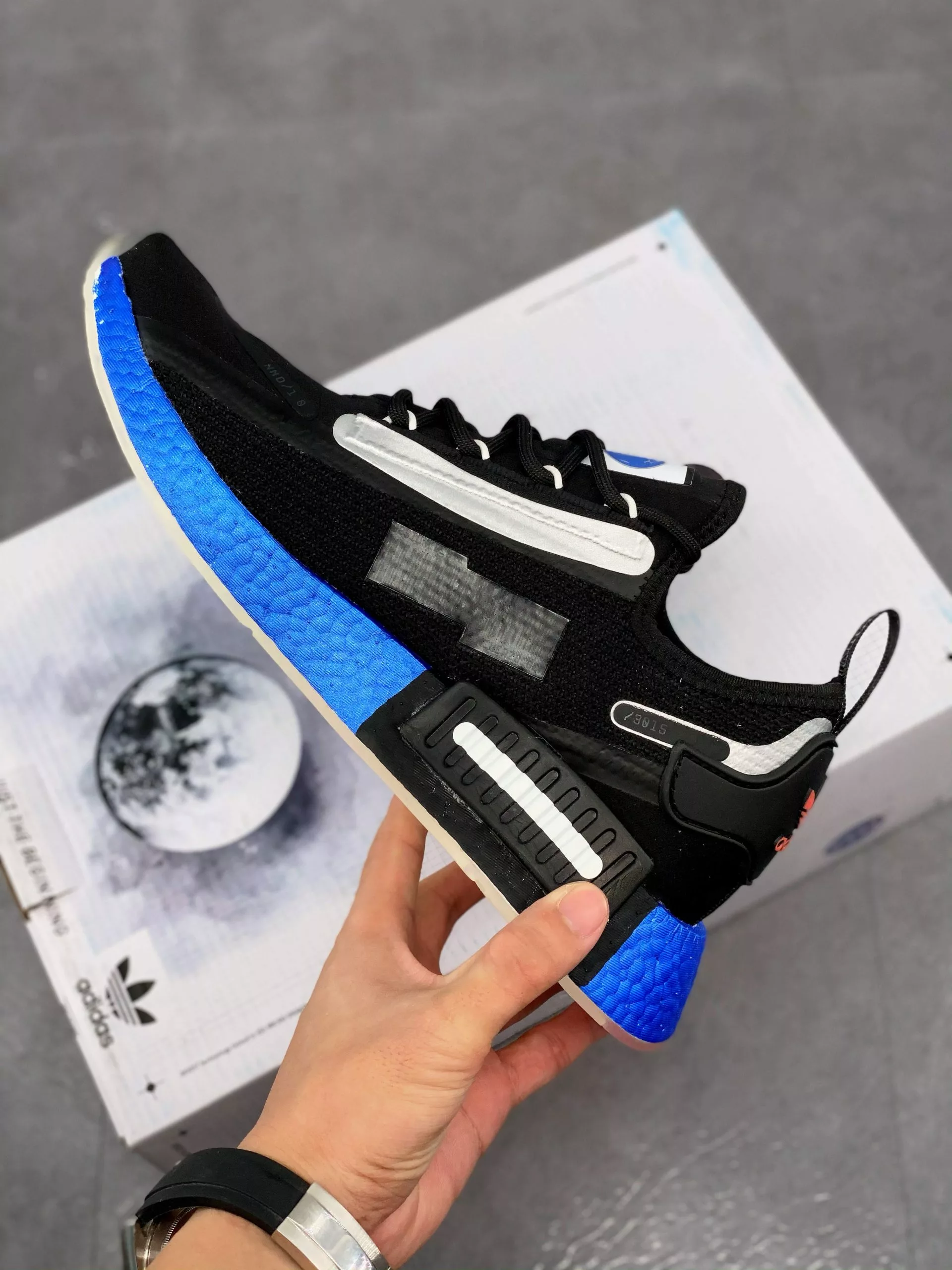 NASA X Adidas NMD R1 SPECTOO Black/Solar Red FX6818 For Sale 4 NASA X Adidas NMD R1 SPECTOO Black/Solar Red FX6818 For Sale - Image 2