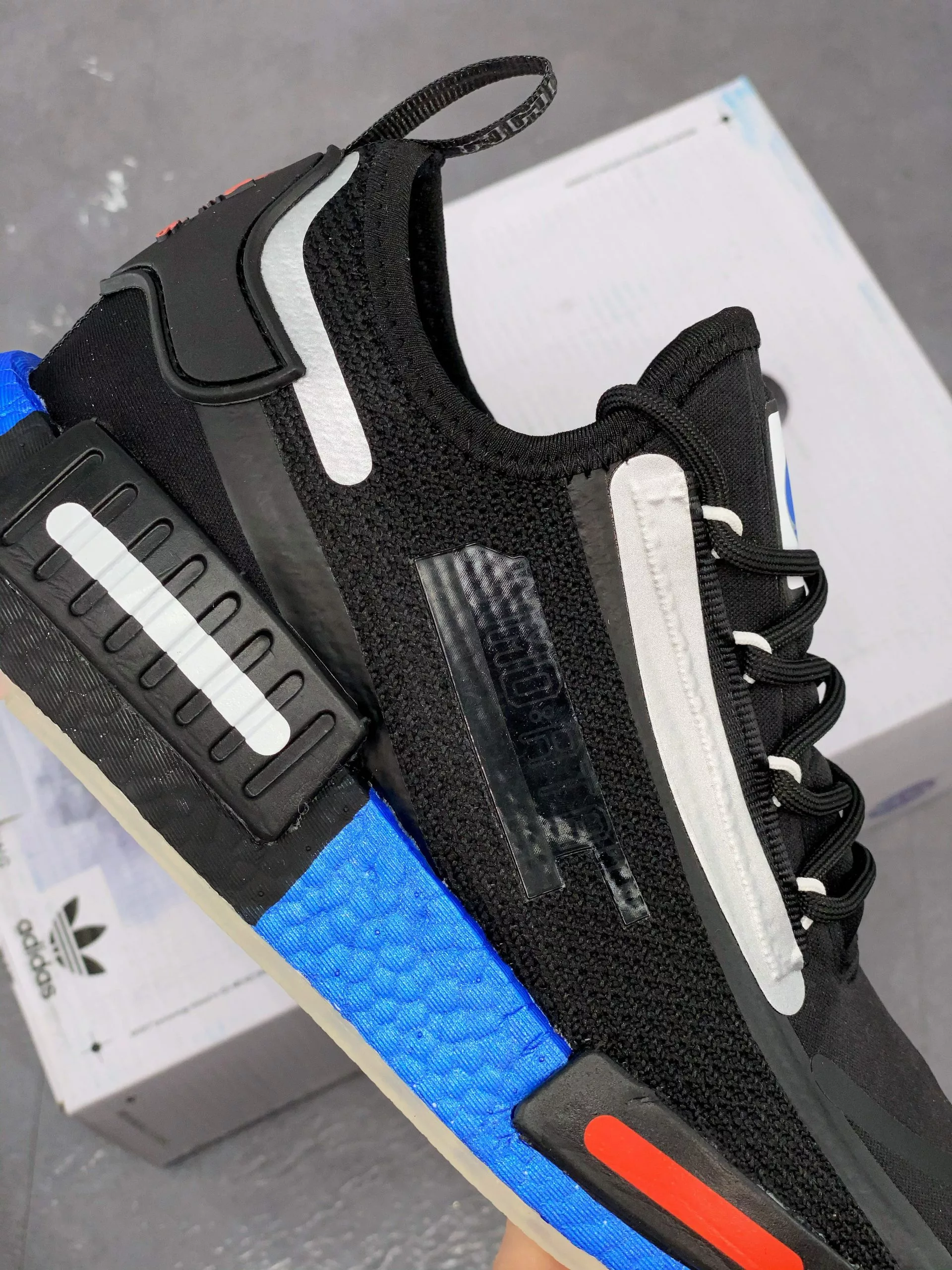 NASA X Adidas NMD R1 SPECTOO Black/Solar Red FX6818 For Sale 7 NASA X Adidas NMD R1 SPECTOO Black/Solar Red FX6818 For Sale - Image 5