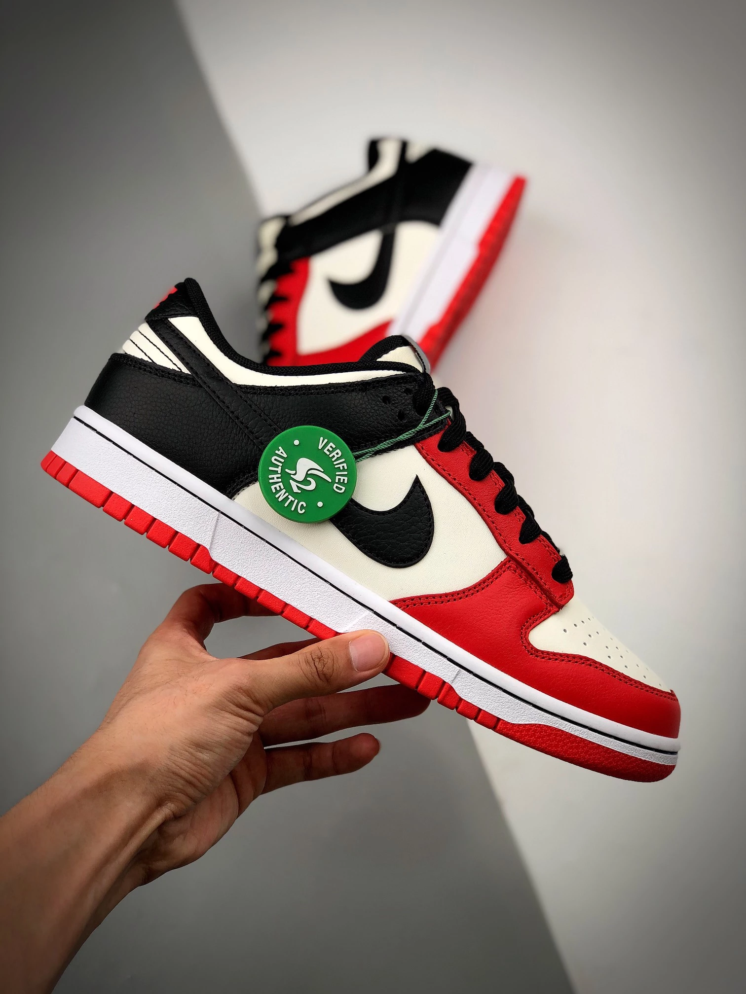 Nike SB Dunk NBA X Nike Dunk Low EMB ‘Chicago’ Sail/Black-Chile Red For Sale 4 Nike SB Dunk NBA X Nike Dunk Low EMB ‘Chicago’ Sail/Black-Chile Red For Sale - Image 2