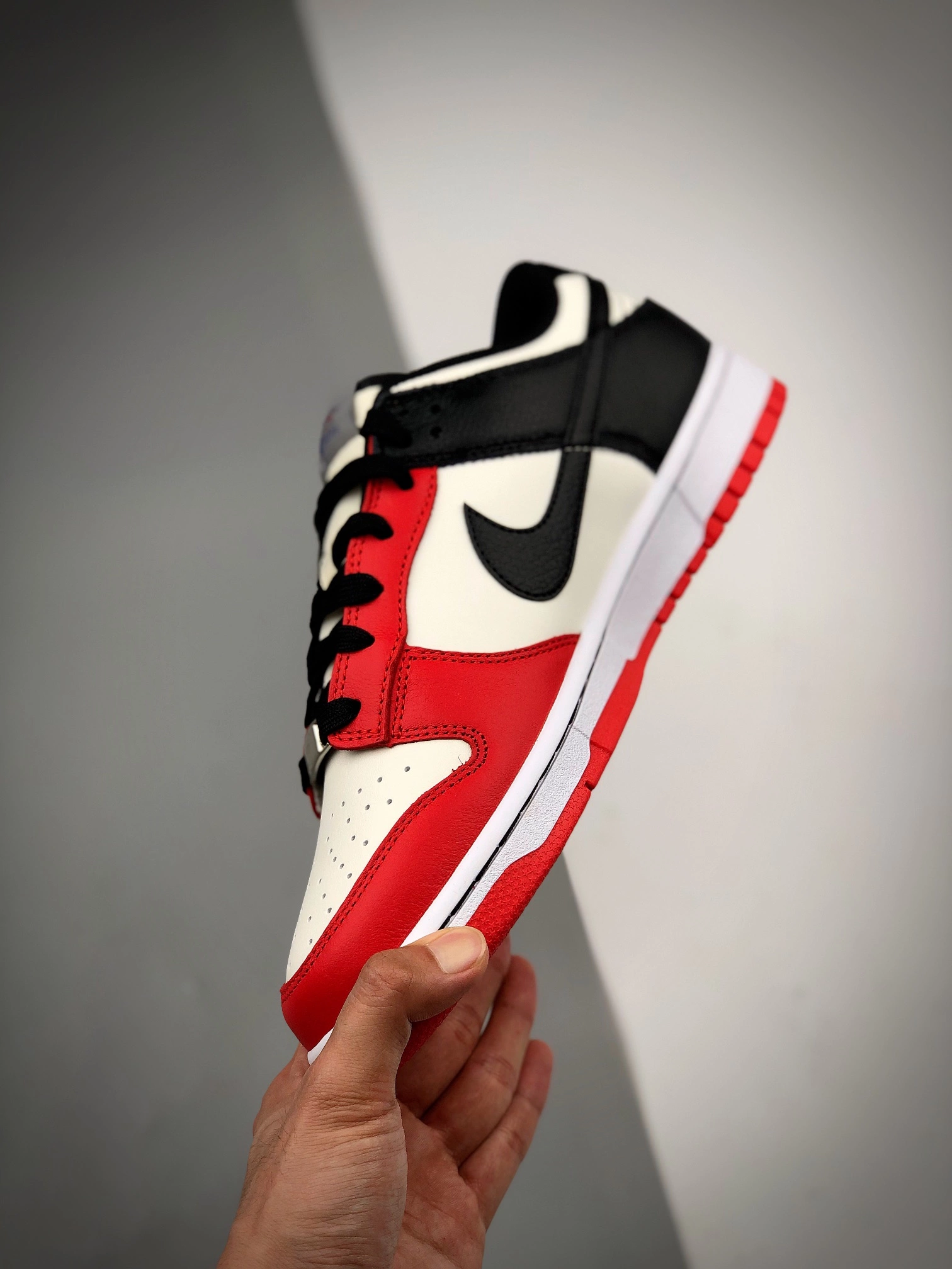 Nike SB Dunk NBA X Nike Dunk Low EMB ‘Chicago’ Sail/Black-Chile Red For Sale 7 Nike SB Dunk NBA X Nike Dunk Low EMB ‘Chicago’ Sail/Black-Chile Red For Sale - Image 5