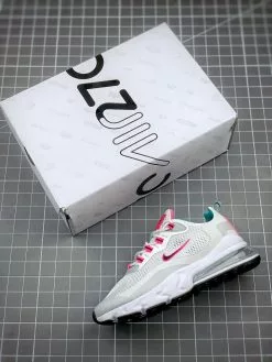 Nike Air Max 270 React White Teal And Pink For Sale -Cheap Jordan Shop Nike Air Max 270 React White Teal and Pink For Sale 4