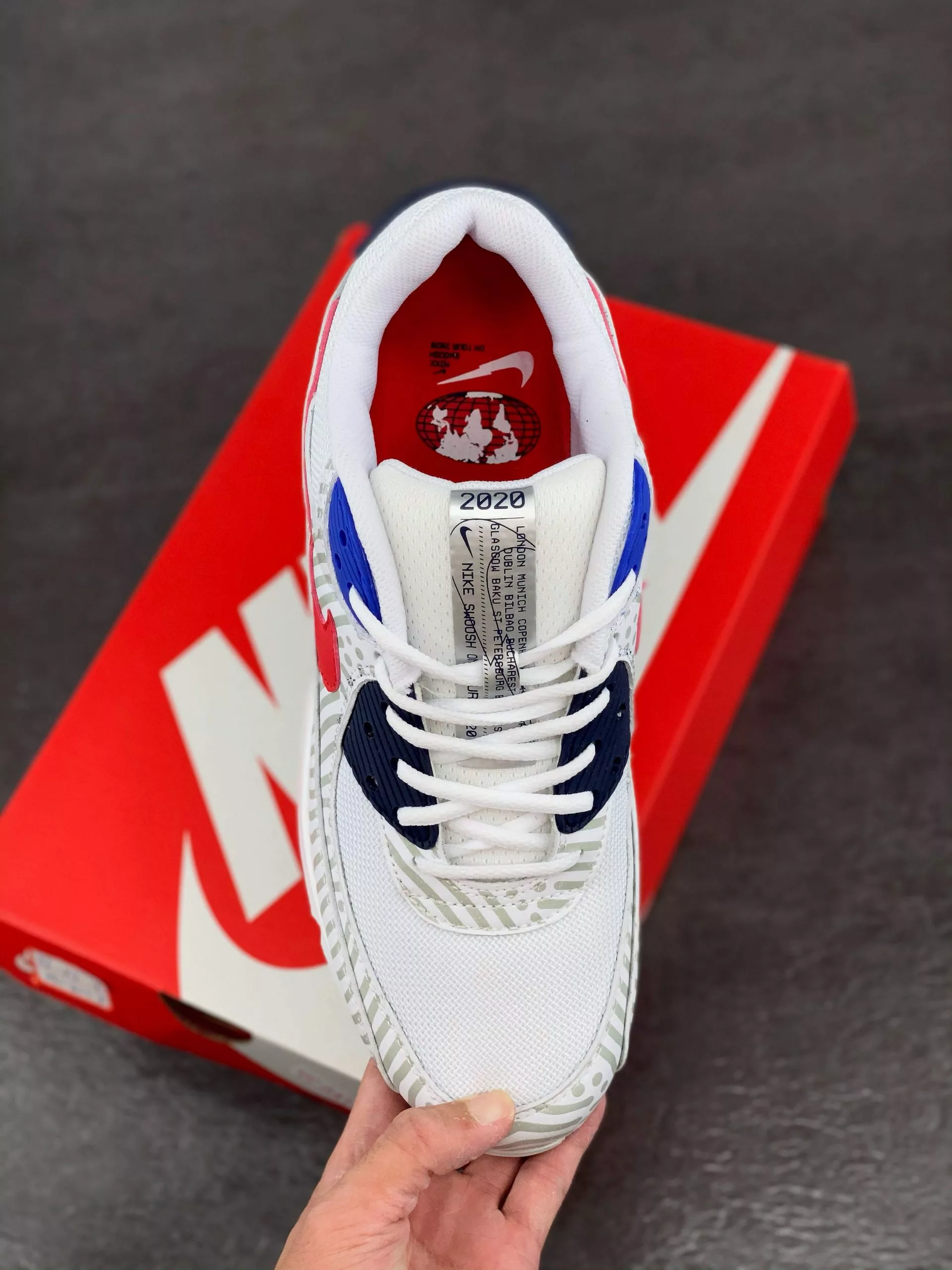 Nike Air Max 90 “Euro Tour” White Red CW7574-100 For Sale 4 Nike Air Max 90 “Euro Tour” White Red CW7574-100 For Sale - Image 3