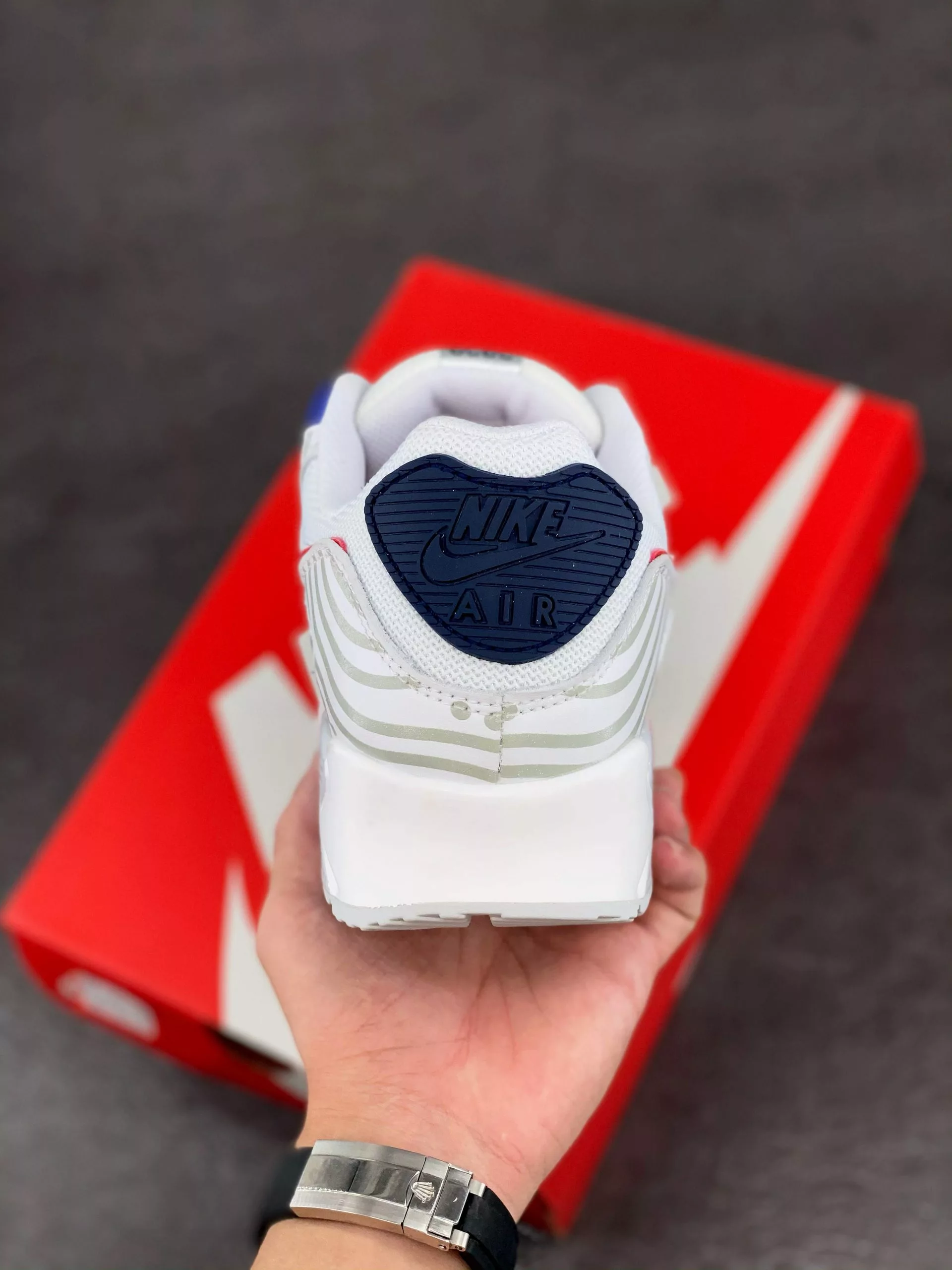 Nike Air Max 90 “Euro Tour” White Red CW7574-100 For Sale 6 Nike Air Max 90 “Euro Tour” White Red CW7574-100 For Sale - Image 5