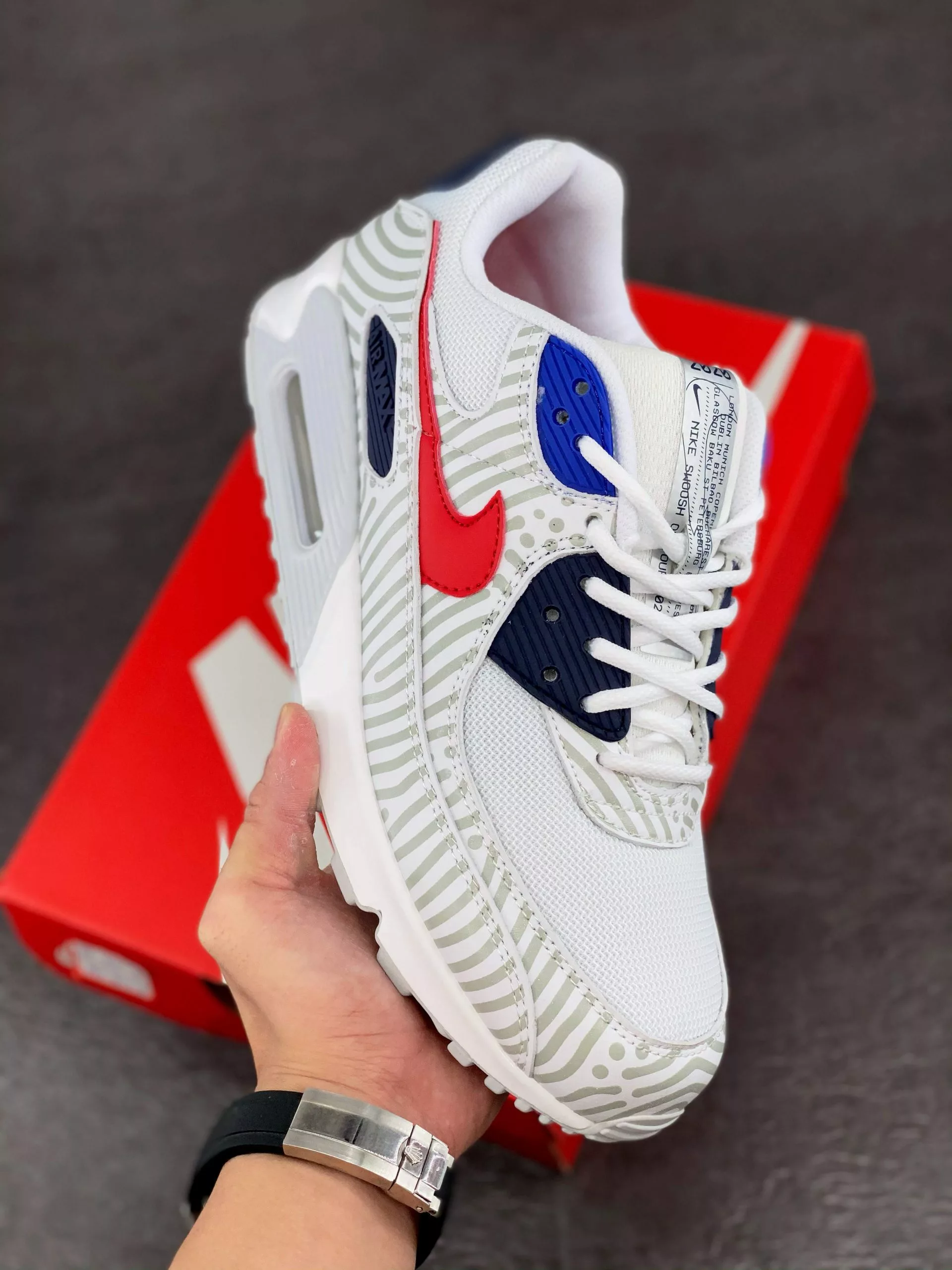 Nike Air Max 90 “Euro Tour” White Red CW7574-100 For Sale 2 Nike Air Max 90 “Euro Tour” White Red CW7574-100 For Sale