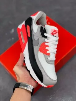 Nike Air Max 90 OG “Infrared” White/Black-Cool Grey-Radiant Red For Sale