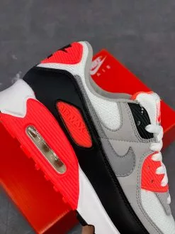 Nike Air Max 90 OG “Infrared” White/Black-Cool Grey-Radiant Red For Sale -Cheap Jordan Shop Nike Air Max 90 OG Infrared White Black Cool Grey Radiant Red For Sale 4