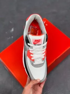 Nike Air Max 90 OG “Infrared” White/Black-Cool Grey-Radiant Red For Sale -Cheap Jordan Shop Nike Air Max 90 OG Infrared White Black Cool Grey Radiant Red For Sale 5