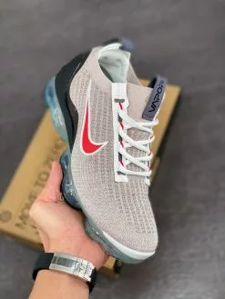 Nike Air VaporMax 2021 Light Bone/White-Black-University Red For Sale