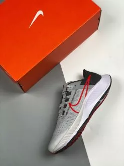 Nike Huarache Nike Air Zoom Pegasus 38 Pure Platinum/Wolf Grey/Iron Grey/Chile Red For Sale -Cheap Jordan Shop Nike Air Zoom Pegasus 38 Pure Platinum Wolf Grey Iron Grey Chile Red 2