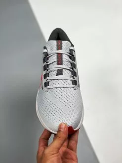 Nike Huarache Nike Air Zoom Pegasus 38 Pure Platinum/Wolf Grey/Iron Grey/Chile Red For Sale -Cheap Jordan Shop Nike Air Zoom Pegasus 38 Pure Platinum Wolf Grey Iron Grey Chile Red 5
