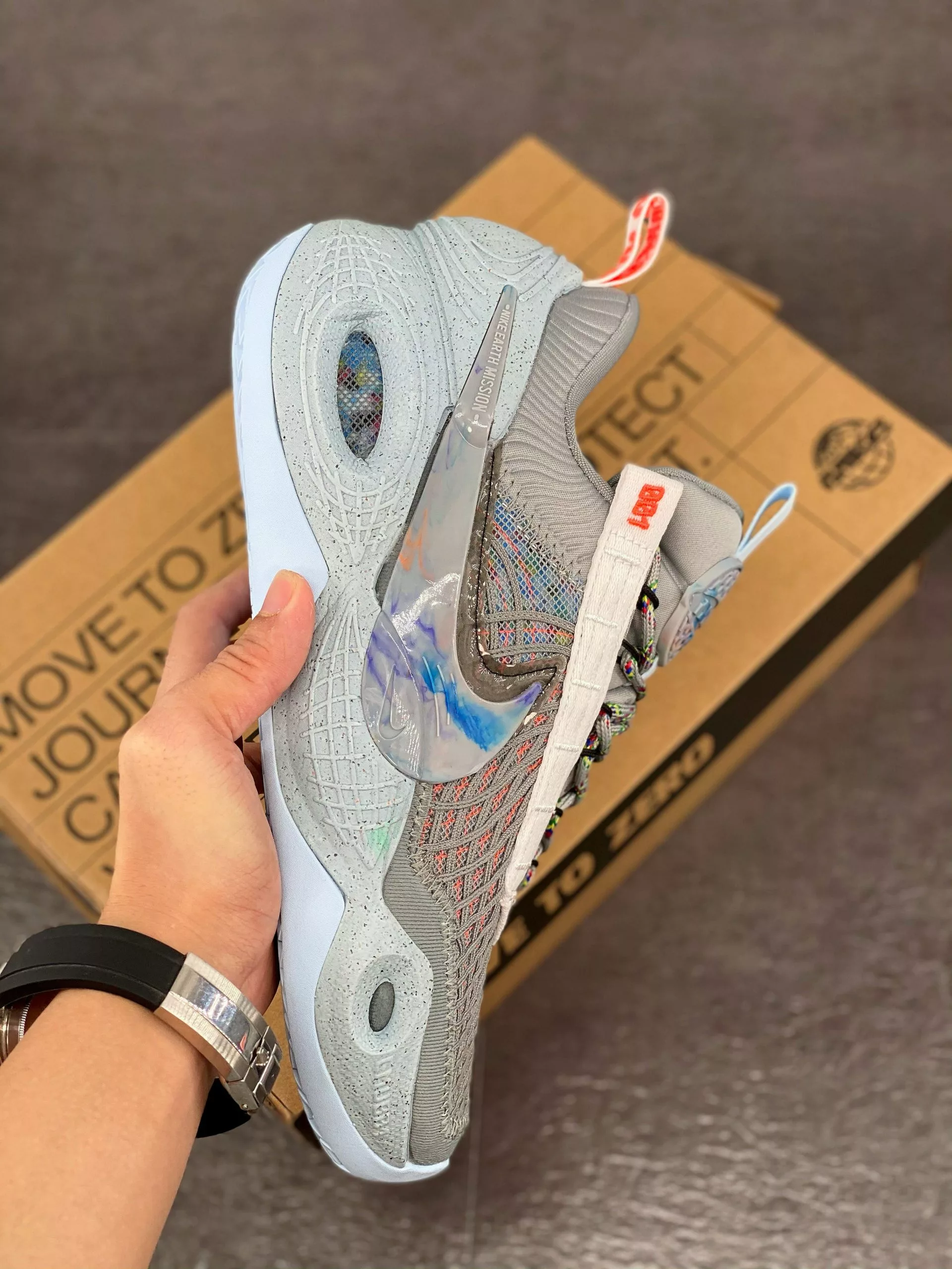 Nike Huarache Nike Cosmic Unity “Space Hippie” Particle Grey/Chambray Blue For Sale 4 Nike Huarache Nike Cosmic Unity “Space Hippie” Particle Grey/Chambray Blue For Sale - Image 2