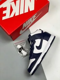 Nike SB Dunk Nike Dunk High White/Midnight Navy-White For Sale -Cheap Jordan Shop Nike Dunk High White Midnight Navy White For Sale 2 1