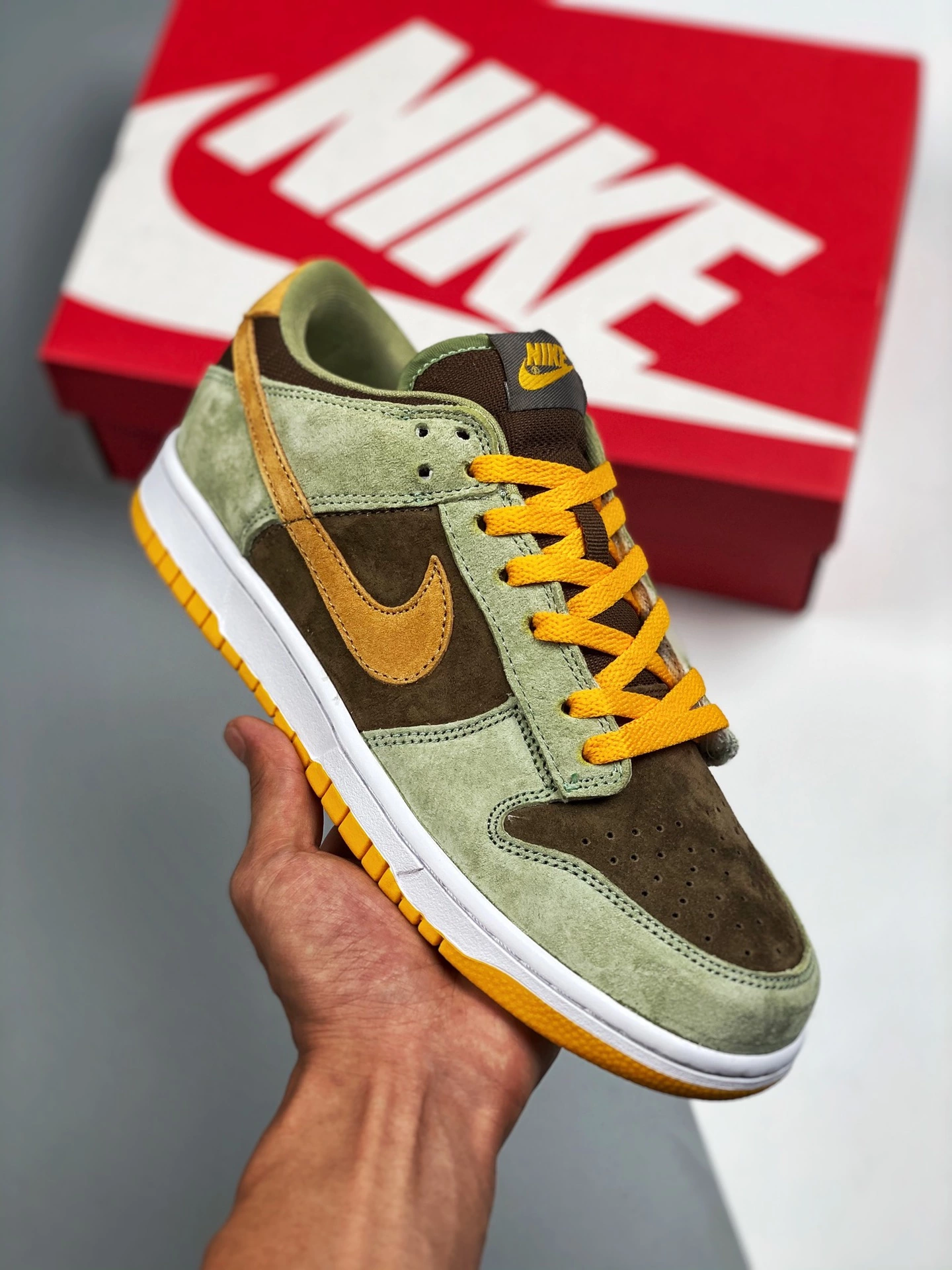 Nike SB Dunk Nike Dunk Low Dusty Olive/Pro Gold DH5360-300 For Sale 2 Nike SB Dunk Nike Dunk Low Dusty Olive/Pro Gold DH5360-300 For Sale