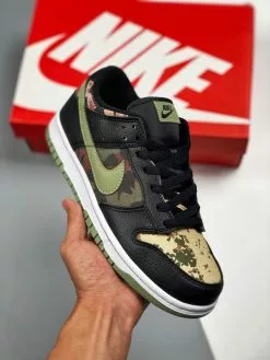 Nike SB Dunk Nike Dunk Low SE Black/Oil Green-White-Total Orange For Sale