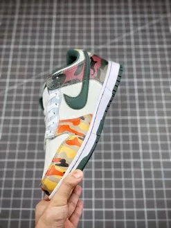 Nike SB Dunk Nike Dunk Low SE ‘Multi Camo’ Sail/Vintage Green-Total Orange For Sale -Cheap Jordan Shop Nike Dunk Low SE Multi Camo Sail Vintage Green Total Orange For Sale 4
