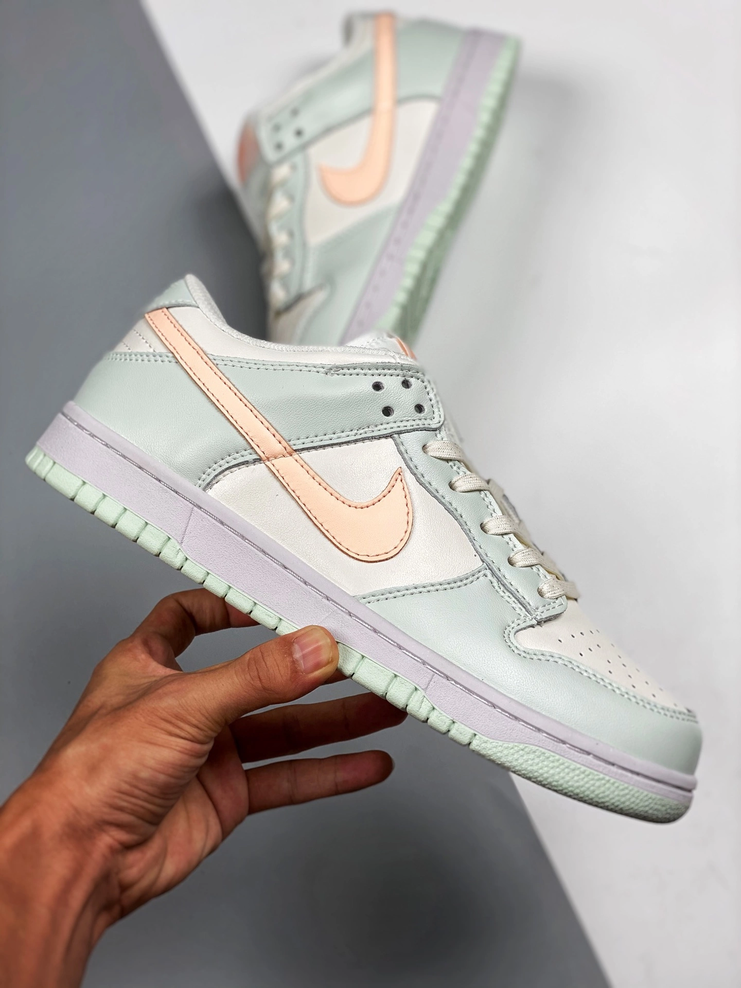 Nike SB Dunk Nike Dunk Low Sail/Crimson Tint-Barely Green-White For Sale 4 Nike SB Dunk Nike Dunk Low Sail/Crimson Tint-Barely Green-White For Sale - Image 2