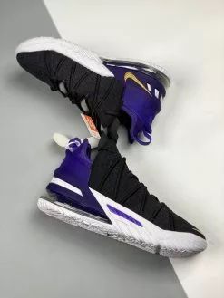 Nike LeBron 18 “Lakers” Black/Metallic Gold-Court Purple-White For Sale -Cheap Jordan Shop Nike LeBron 18 Lakers Black Metallic Gold Court Purple White For Sale 3