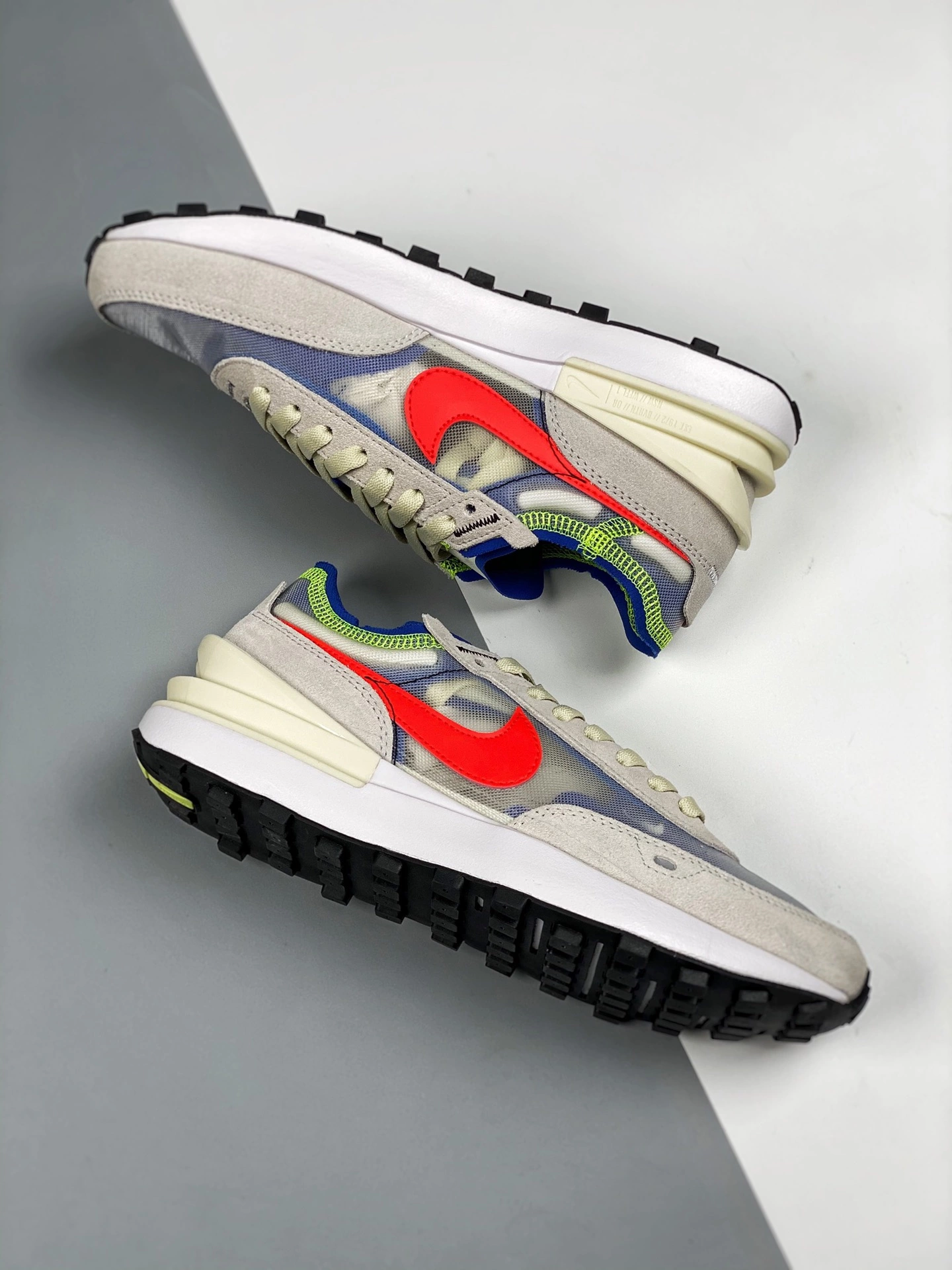 Nike React Element 55 Nike Waffle One Blue Lining Crimson Swooshes For Sale 6 Nike React Element 55 Nike Waffle One Blue Lining Crimson Swooshes For Sale - Image 4
