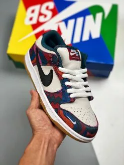 Parra X Nike SB Dunk Low Fire Pink/Gym Red-Mocha-White-Royal Blue-Black For Sale
