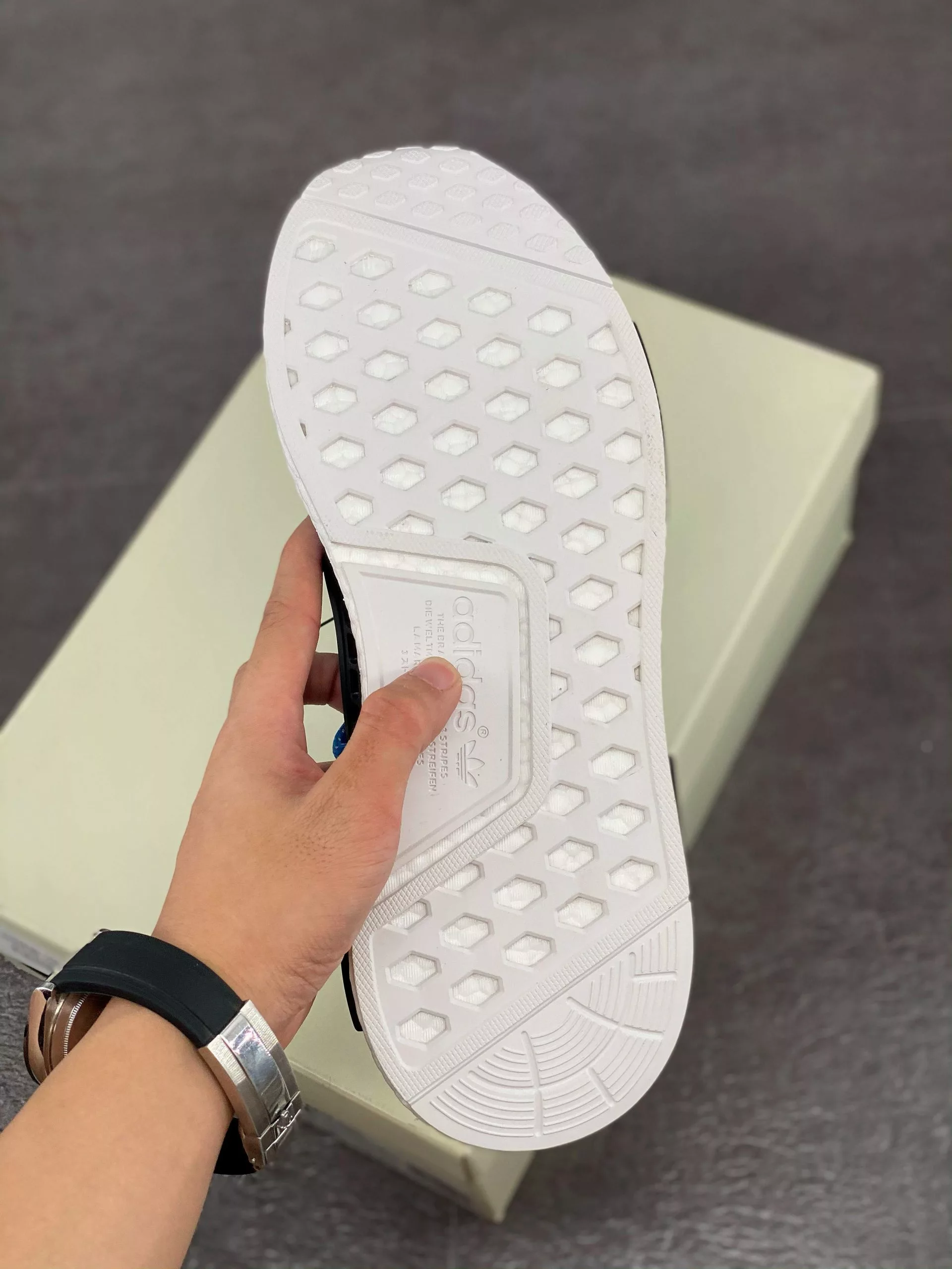 Adidas NMD Pharrell Williams X Adidas HU NMD “Human Being” Shale Blue BB0618 For Sale 10 Adidas NMD Pharrell Williams X Adidas HU NMD “Human Being” Shale Blue BB0618 For Sale - Image 8