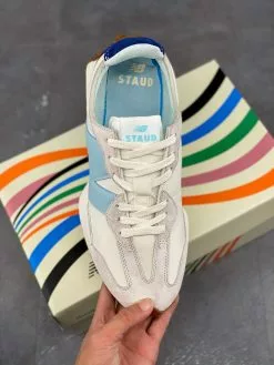 STAUD X New Balance 327 White Grey For Sale -Cheap Jordan Shop STAUD x New Balance 327 White Grey For Sale 5