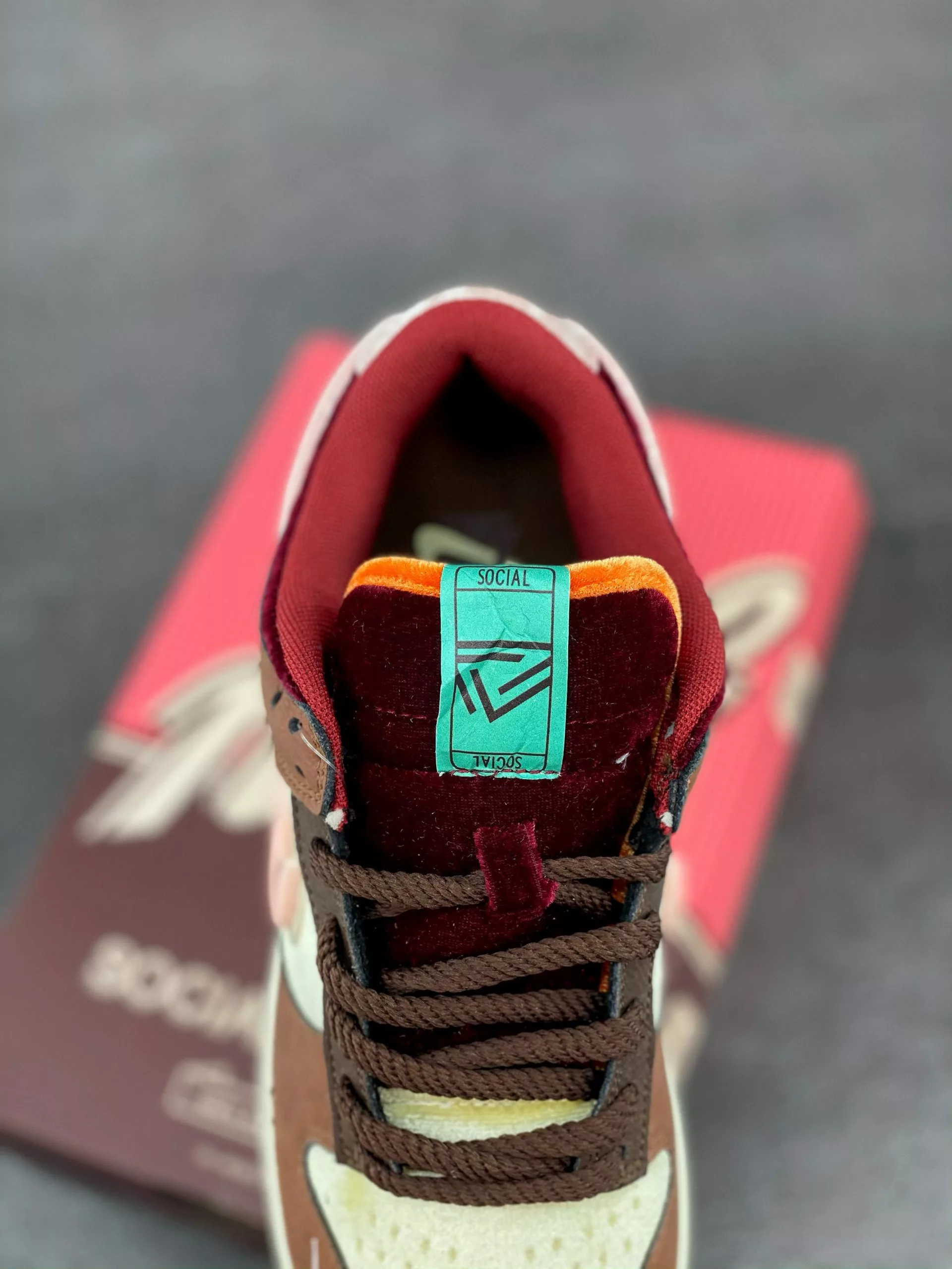 Nike SB Dunk Social Status X Nike Dunk Low “Chocolate Milk” Canvas/Mid Soft Pink-Burnt Brown For Sale 7 Nike SB Dunk Social Status X Nike Dunk Low “Chocolate Milk” Canvas/Mid Soft Pink-Burnt Brown For Sale - Image 5